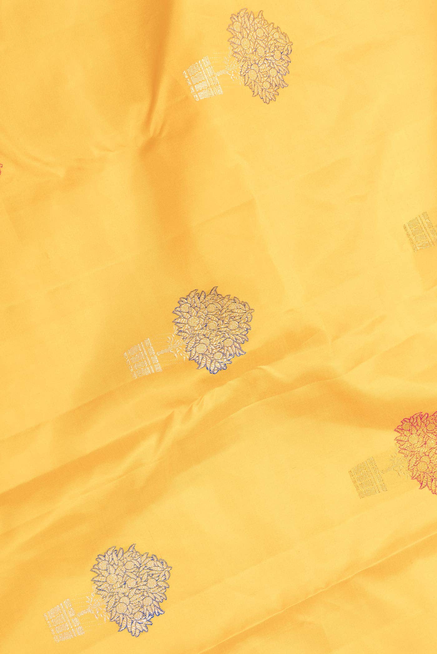 Pure Silk Pure Zari Yellow Dual Tone Kanchipuram Saree