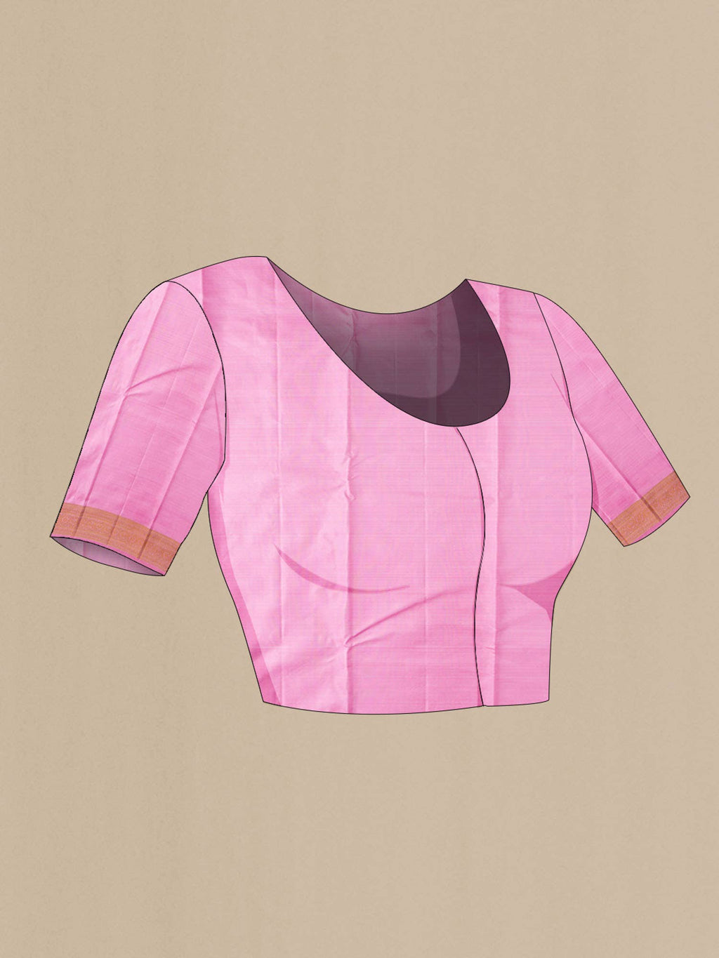 Rose pink Kanchipuram Silk Saree