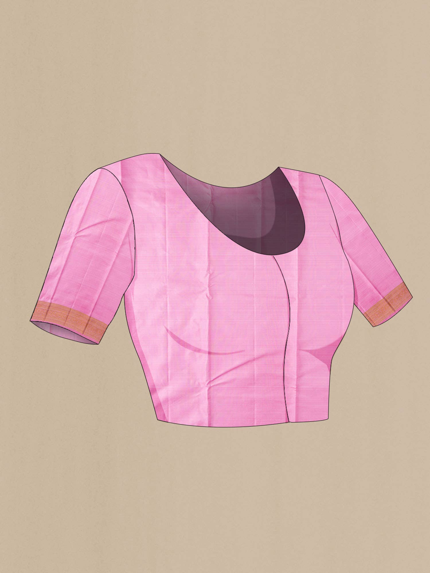 Rose pink Kanchipuram Silk Saree