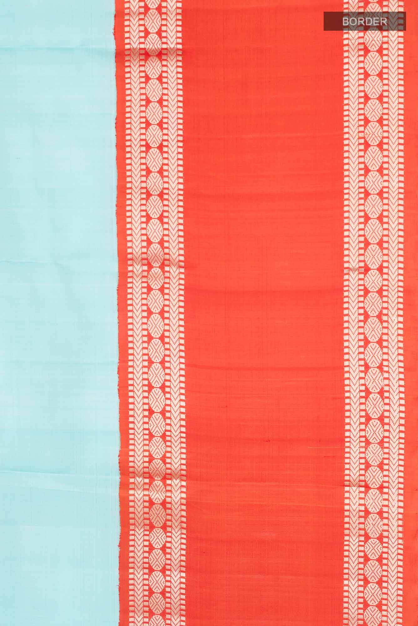 Sky Blue Kanchipuram Silk Saree