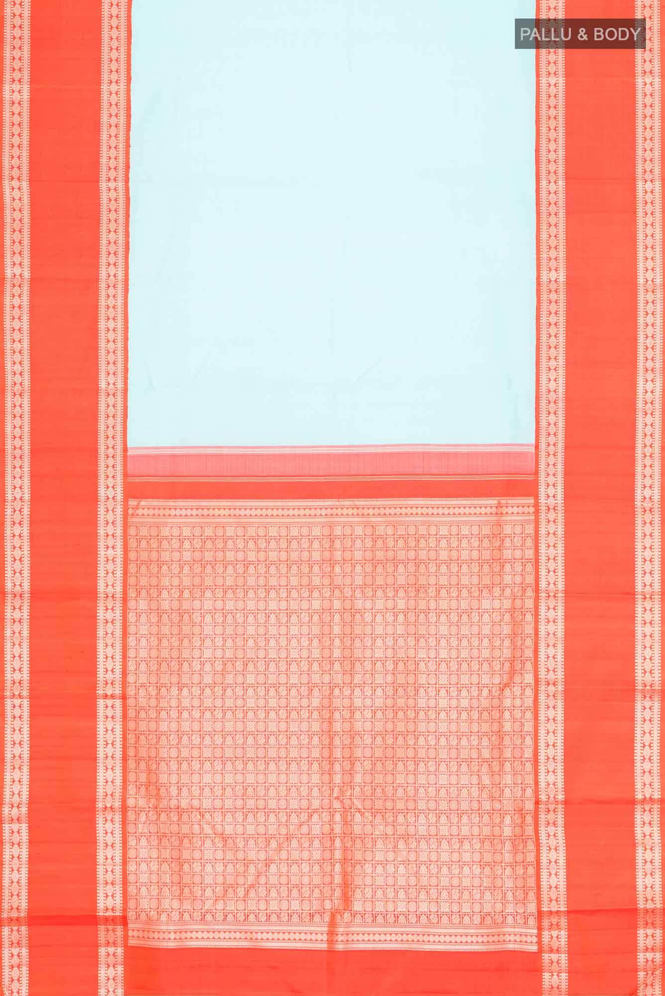 Sky Blue Kanchipuram Silk Saree