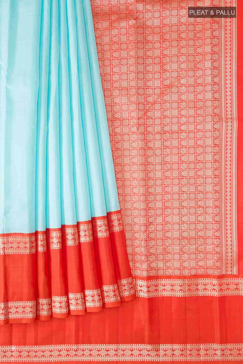 Sky Blue Kanchipuram Silk Saree