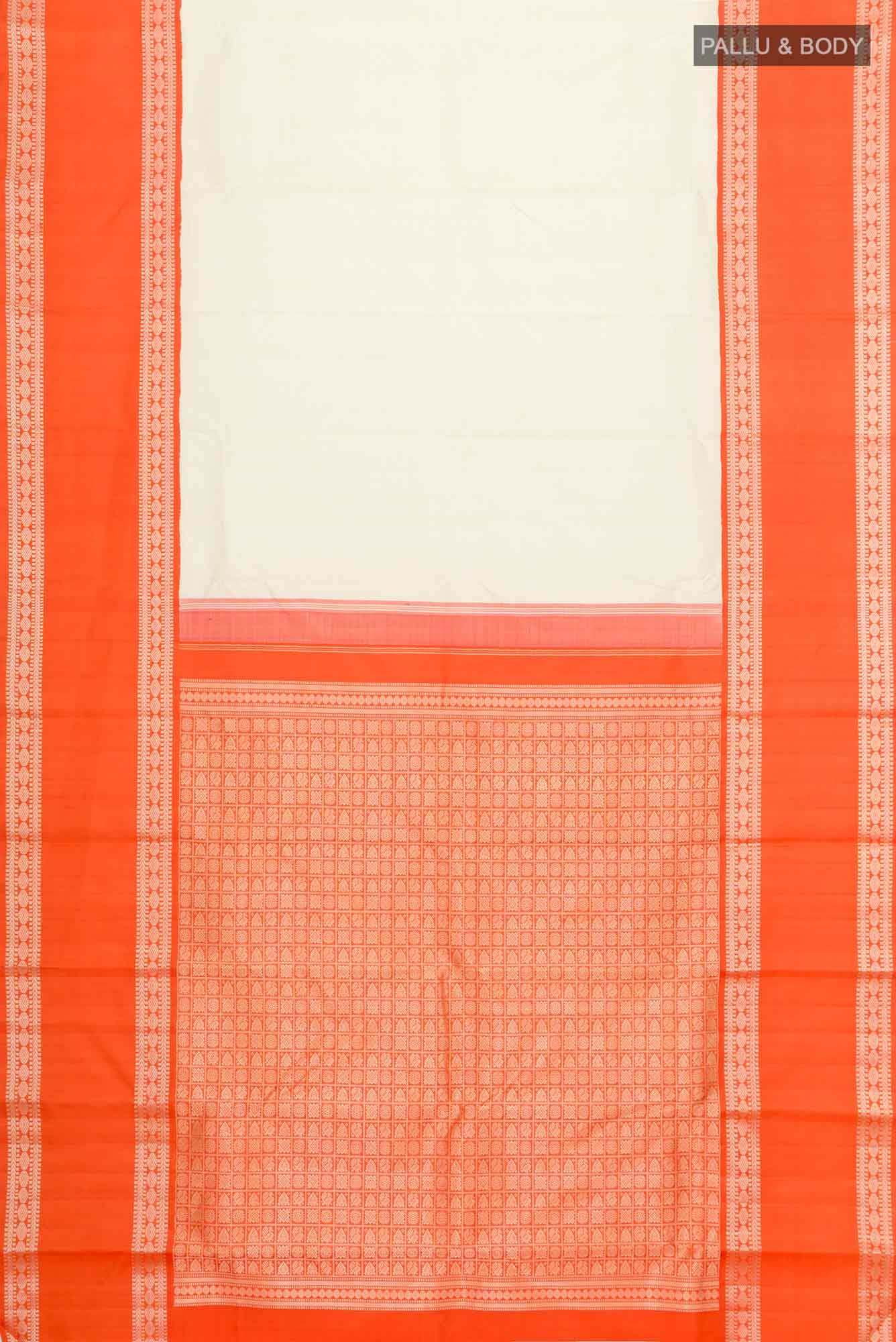 Cream Kanchipuram Silk Saree
