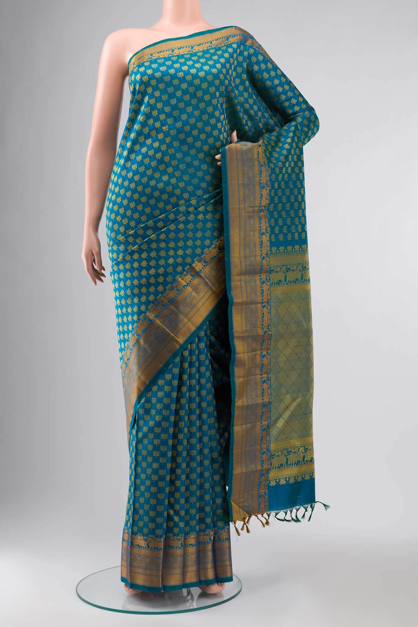 Blue Kanchipuram Silk Saree