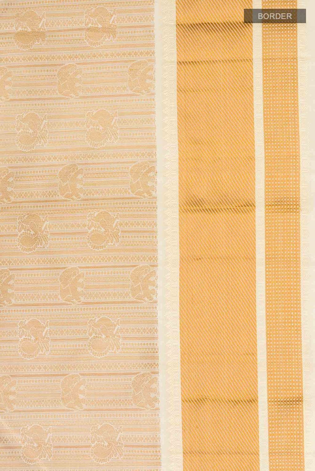 Cream Kanchipuram Silk Saree