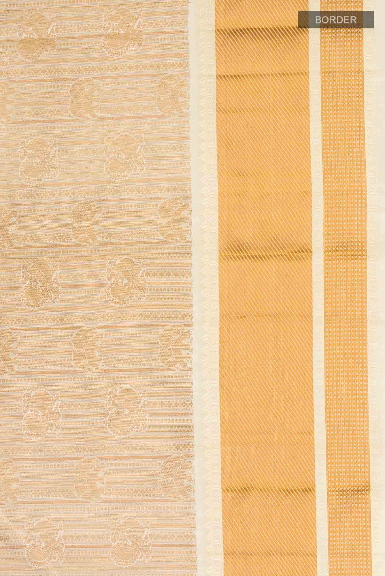 Cream Kanchipuram Silk Saree