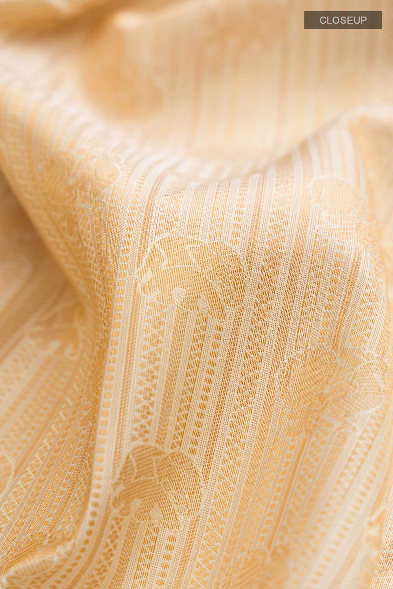Cream Kanchipuram Silk Saree