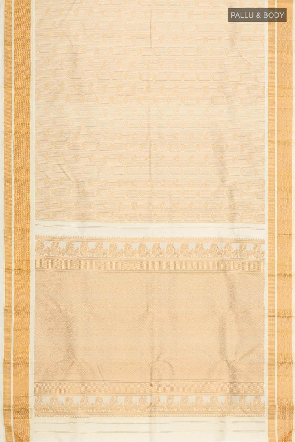 Cream Kanchipuram Silk Saree