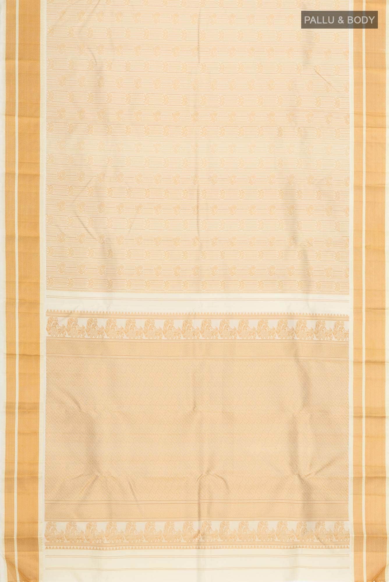 Cream Kanchipuram Silk Saree