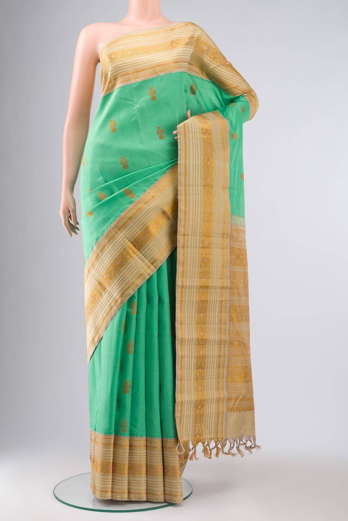 Sea Green Kanjivaram Silk Saree