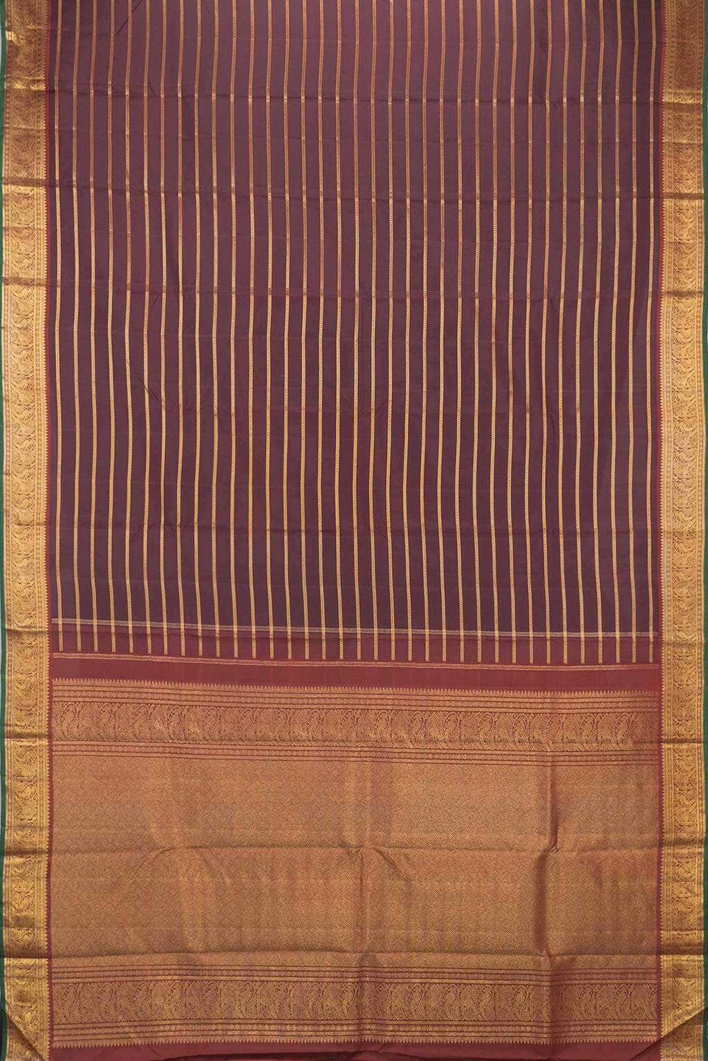 Pure Silk Pure Zari Burgundy Dual Tone Kanchipuram Saree