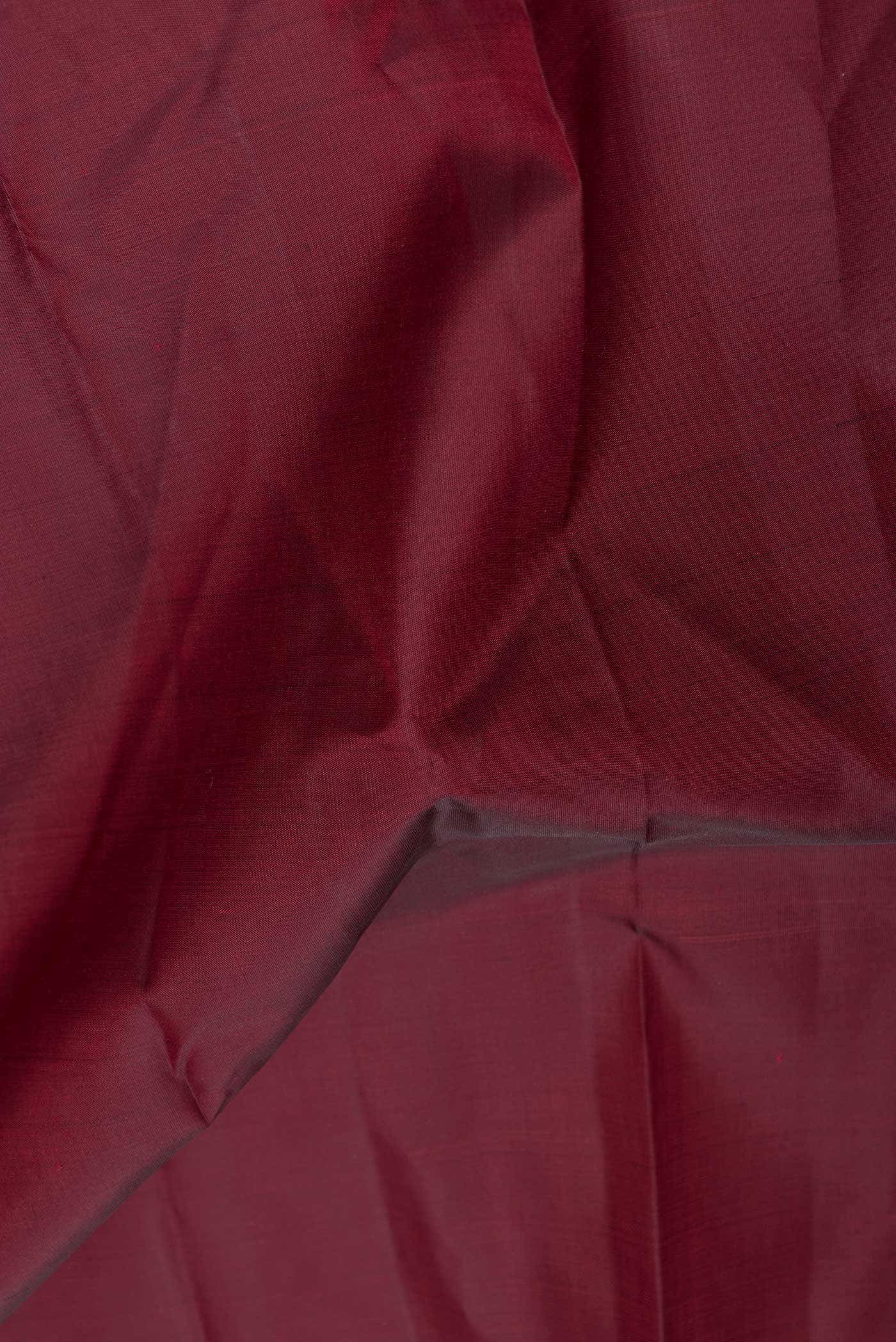 Pure Silk Pure Zari Maroon Dual Tone Kanchipuram Saree