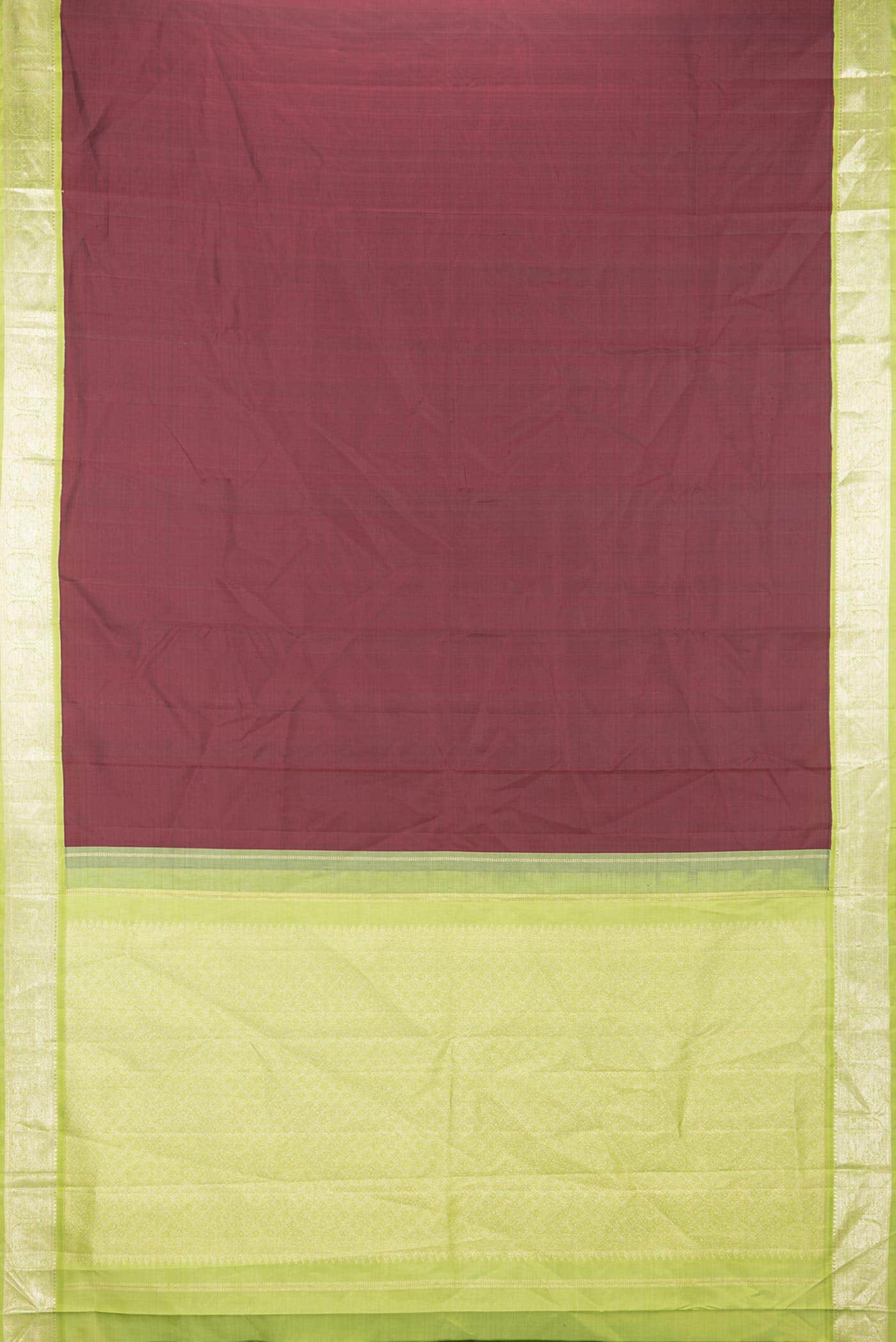 Pure Silk Pure Zari Maroon Dual Tone Kanchipuram Saree
