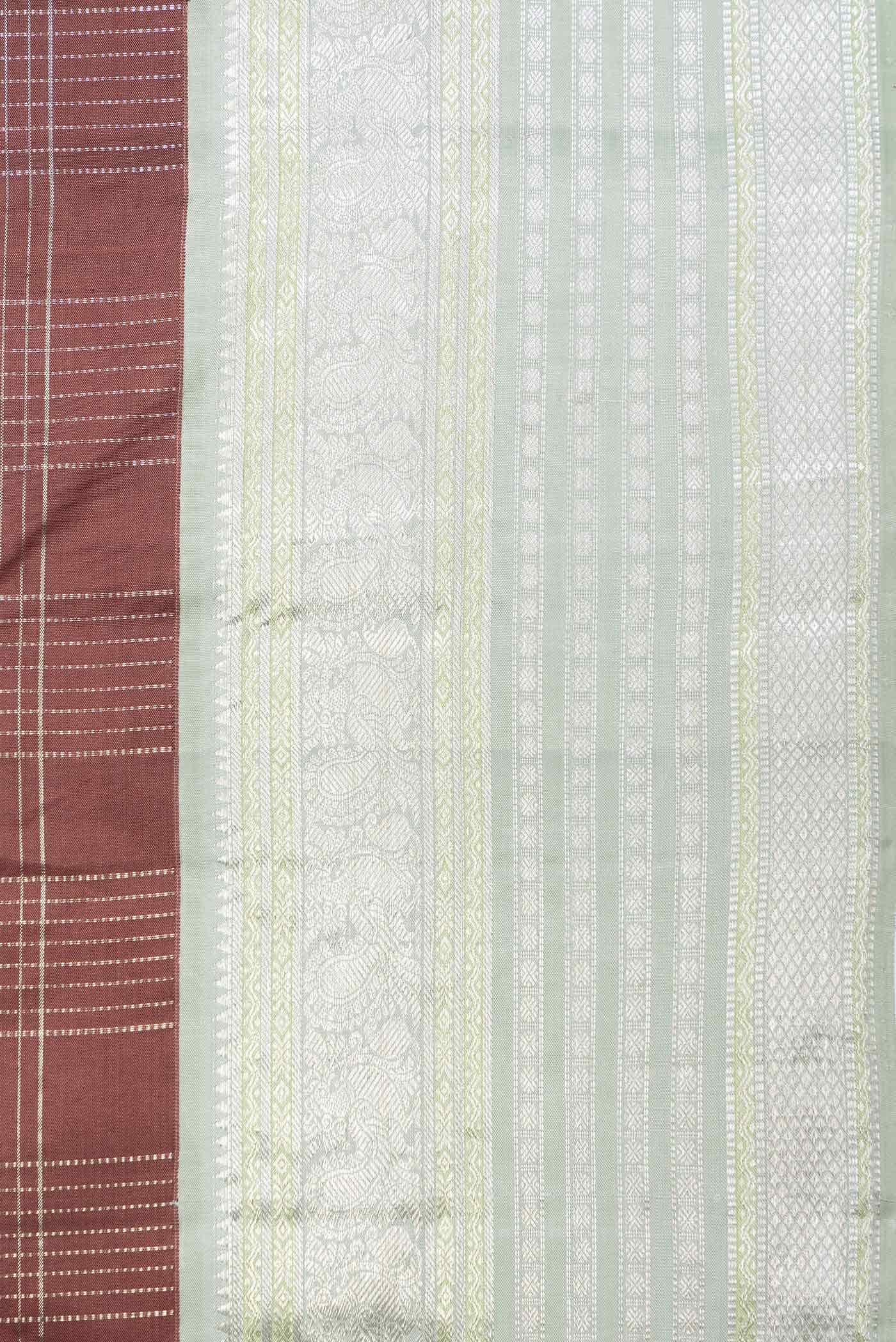 Pure Silk Pure Zari Brown Kanchipuram Saree