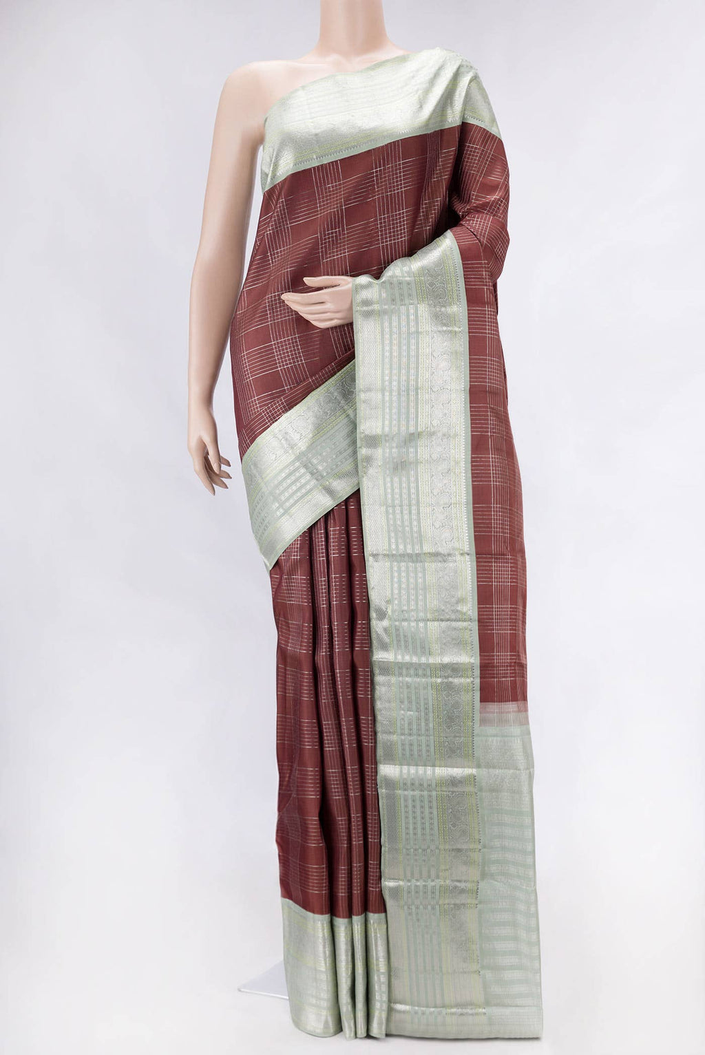 Pure Silk Pure Zari Brown Kanchipuram Saree