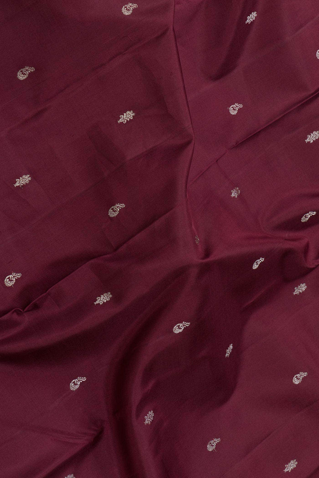 Pure Silk Pure Zari Maroon Dual Tone Kanchipuram Saree