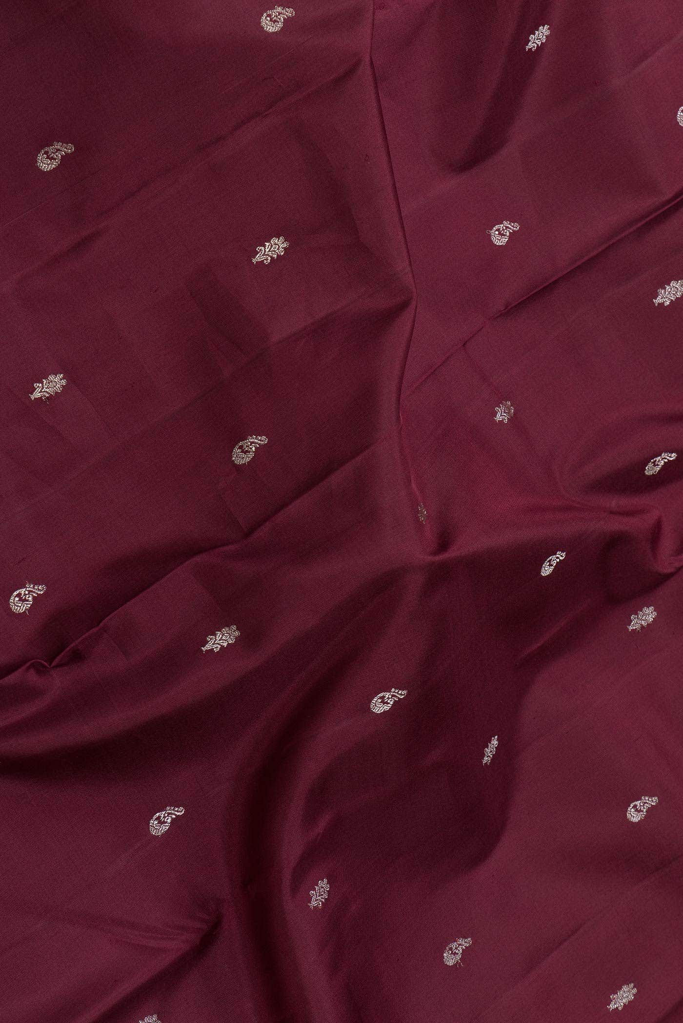 Pure Silk Pure Zari Maroon Dual Tone Kanchipuram Saree