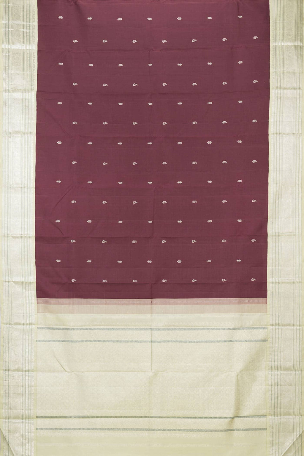 Pure Silk Pure Zari Maroon Dual Tone Kanchipuram Saree