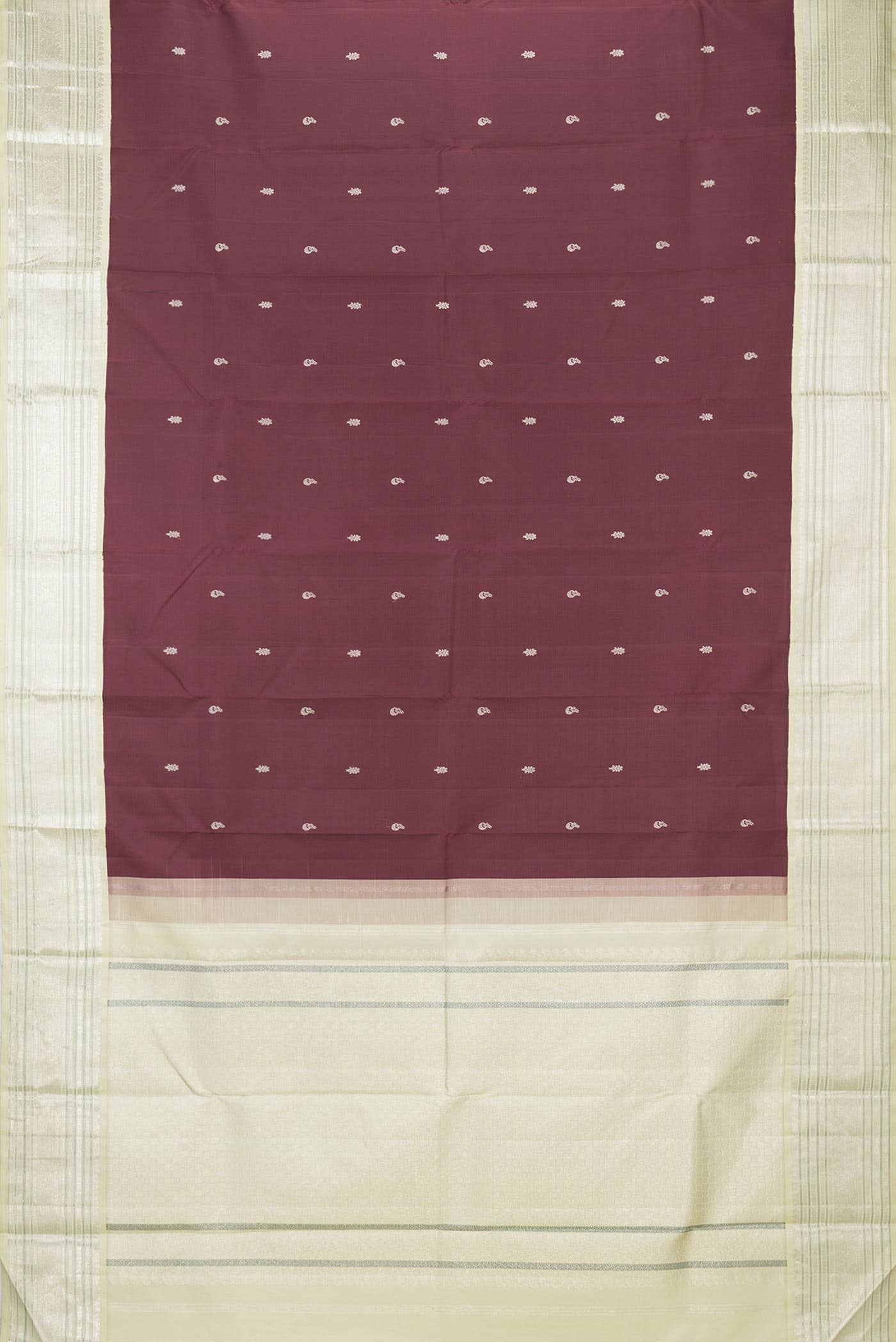 Pure Silk Pure Zari Maroon Dual Tone Kanchipuram Saree