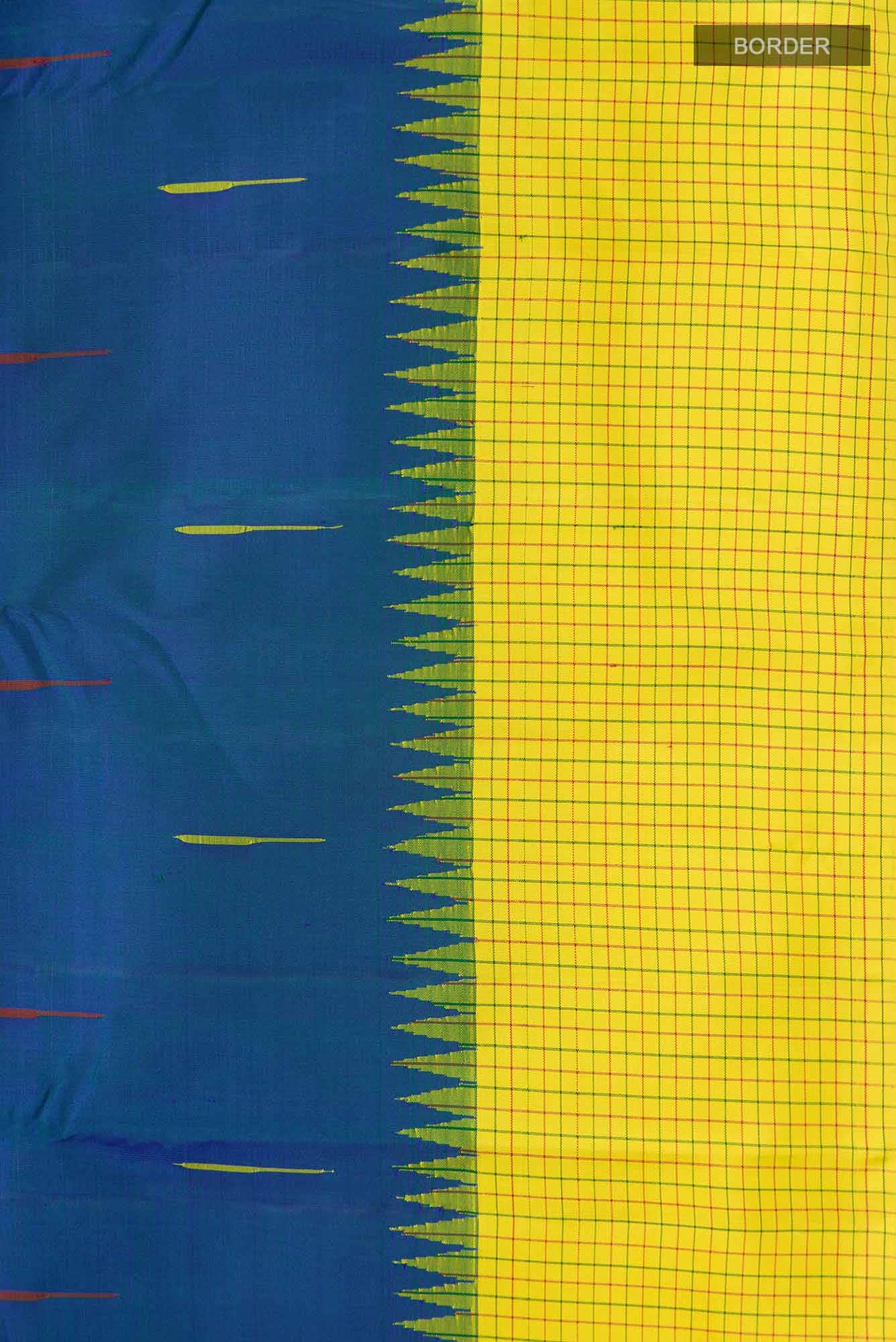 Blue with Green Dual Tone Kanchipuram Silk Saree