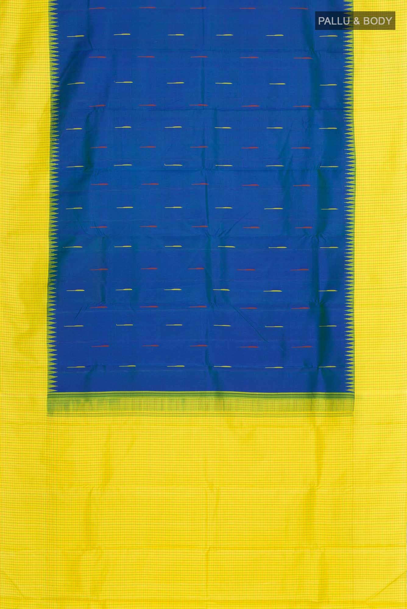 Blue with Green Dual Tone Kanchipuram Silk Saree