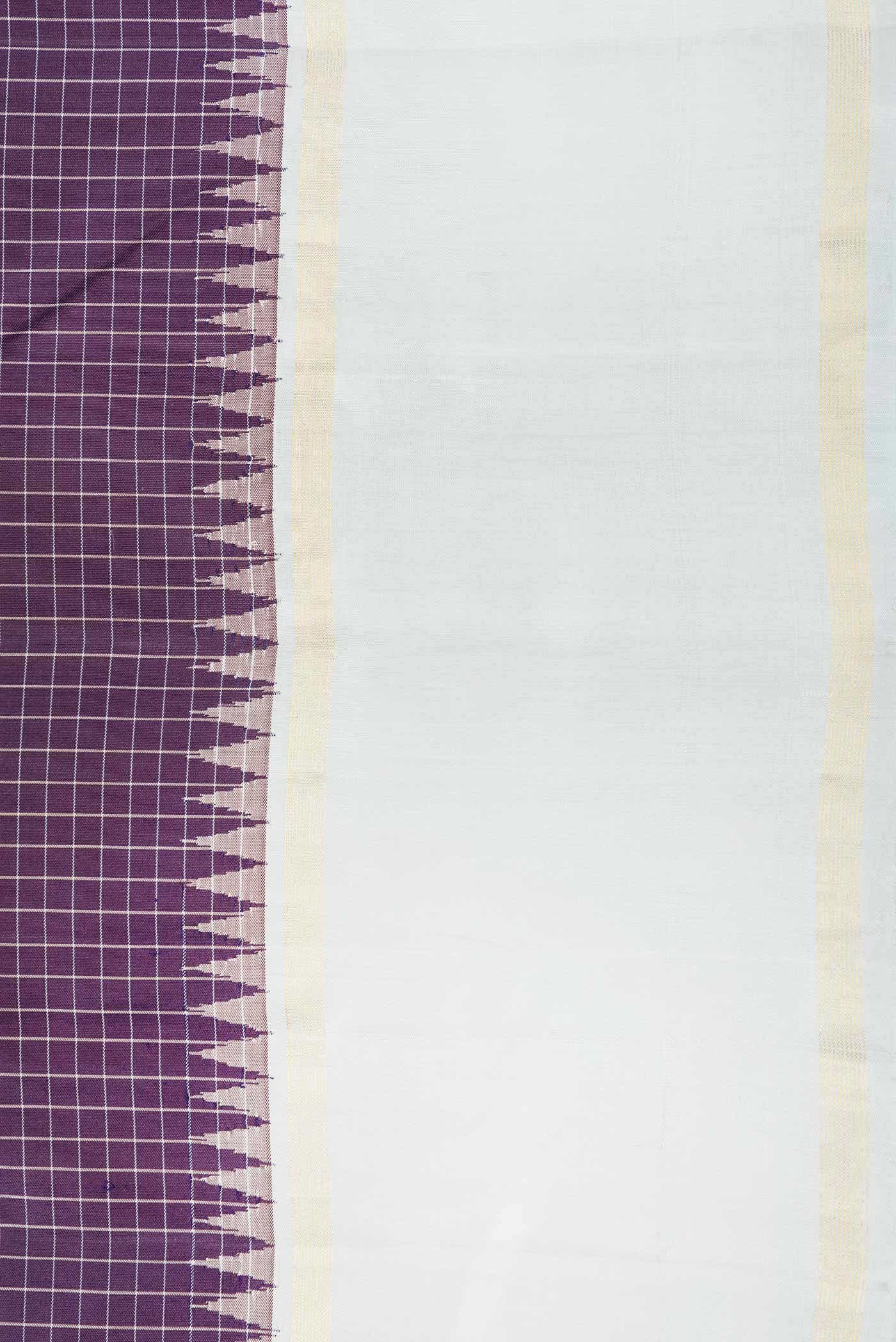 Pure Silk Pure Zari Burgundy Dual Tone Kanchipuram Saree