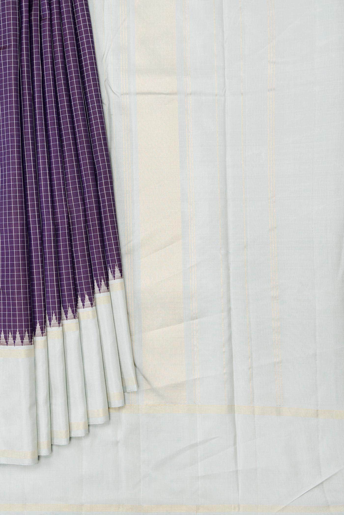 Pure Silk Pure Zari Burgundy Dual Tone Kanchipuram Saree