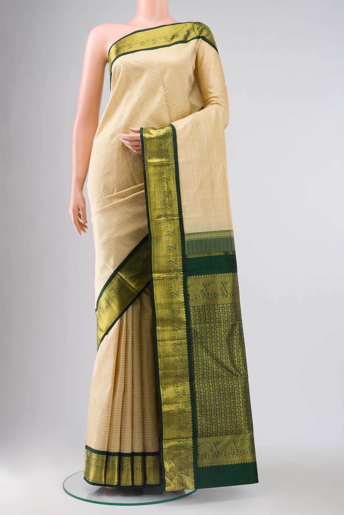 Sandal Kanchipuram Silk Saree