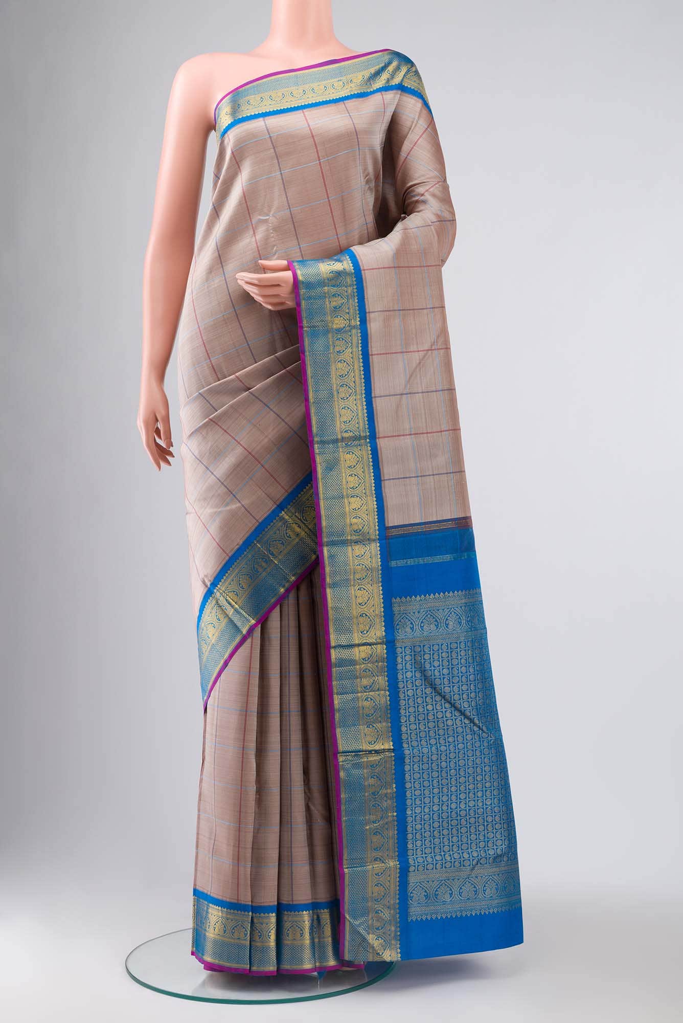 Brown Kanchipuram Silk Saree