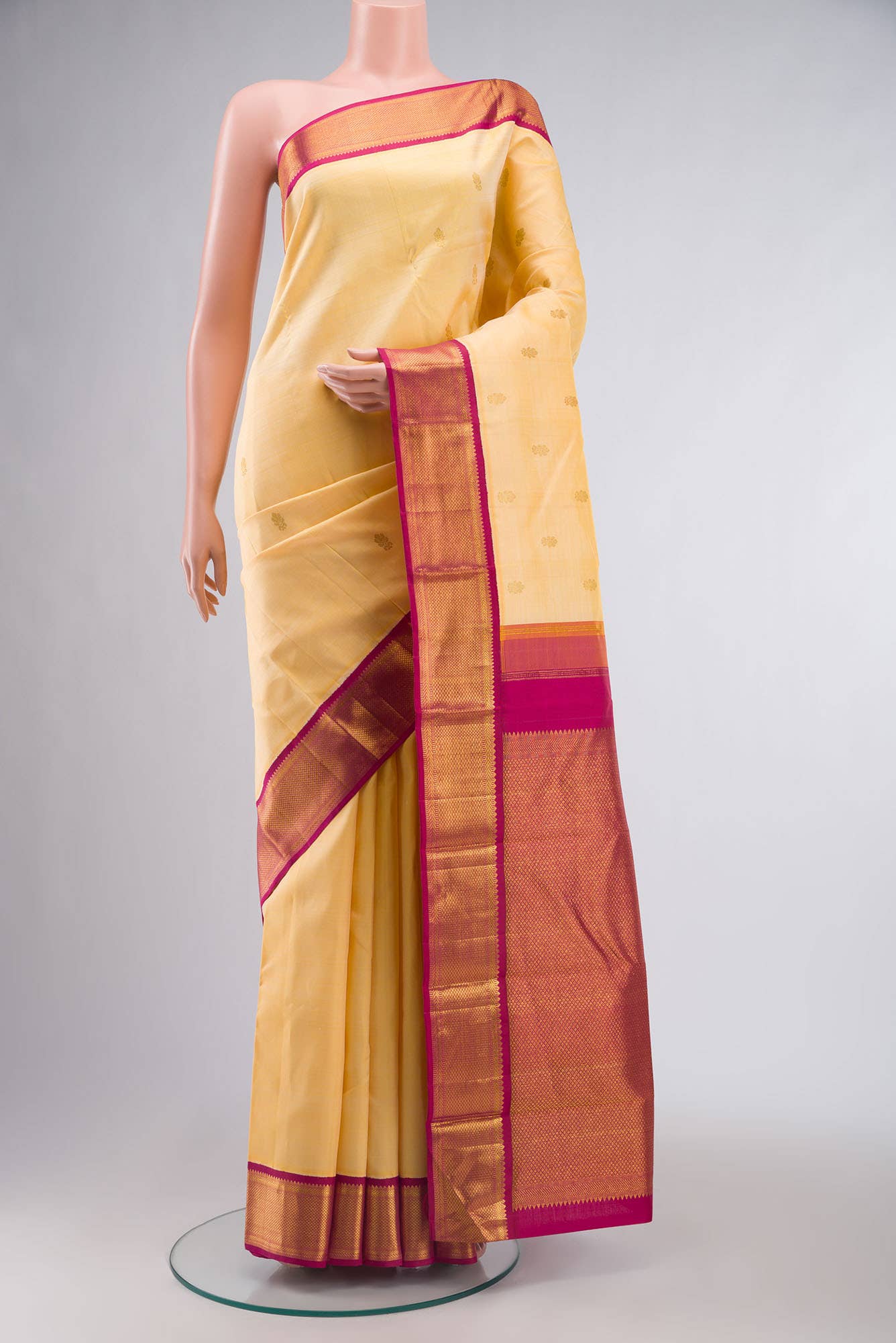 Sandal Kanchipuram Silk Saree