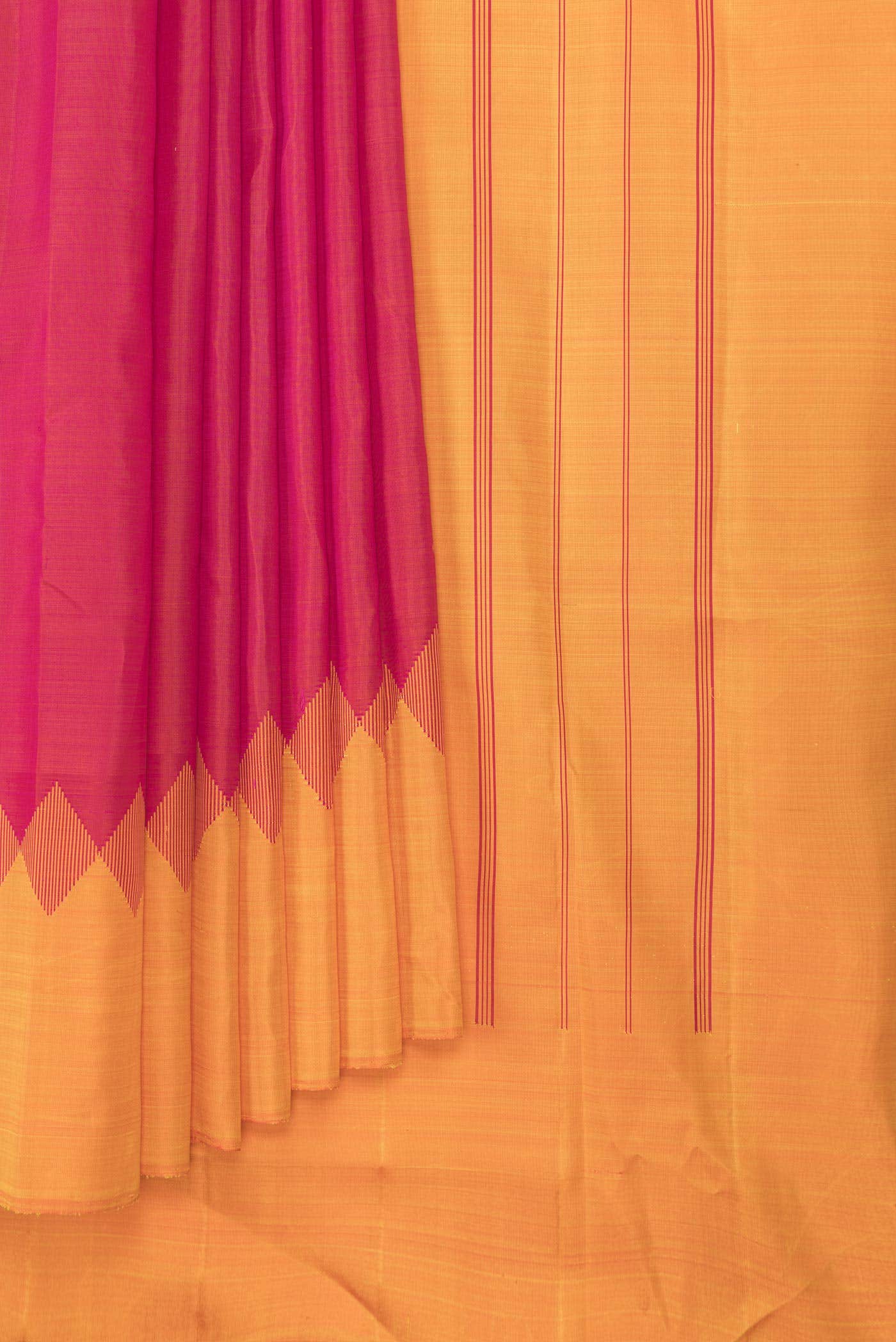 Dark Pink Dual Tone Kanchipuram Silk Saree
