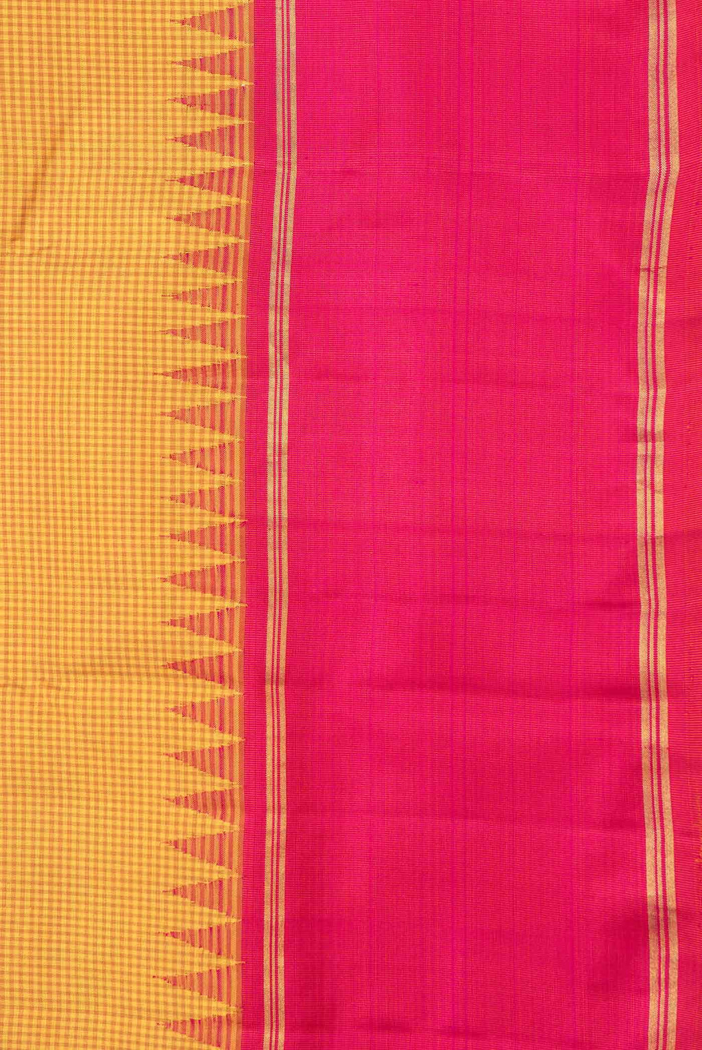 Pure Silk Pure Zari Mustard Dual Tone Kanchipuram Saree