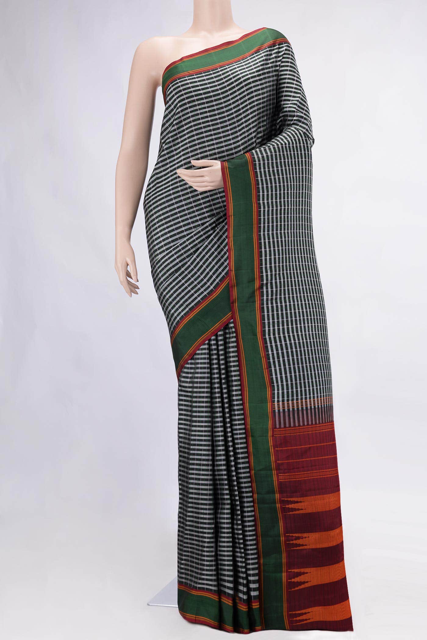 Black Dual Tone Kanchipuram Silk Saree