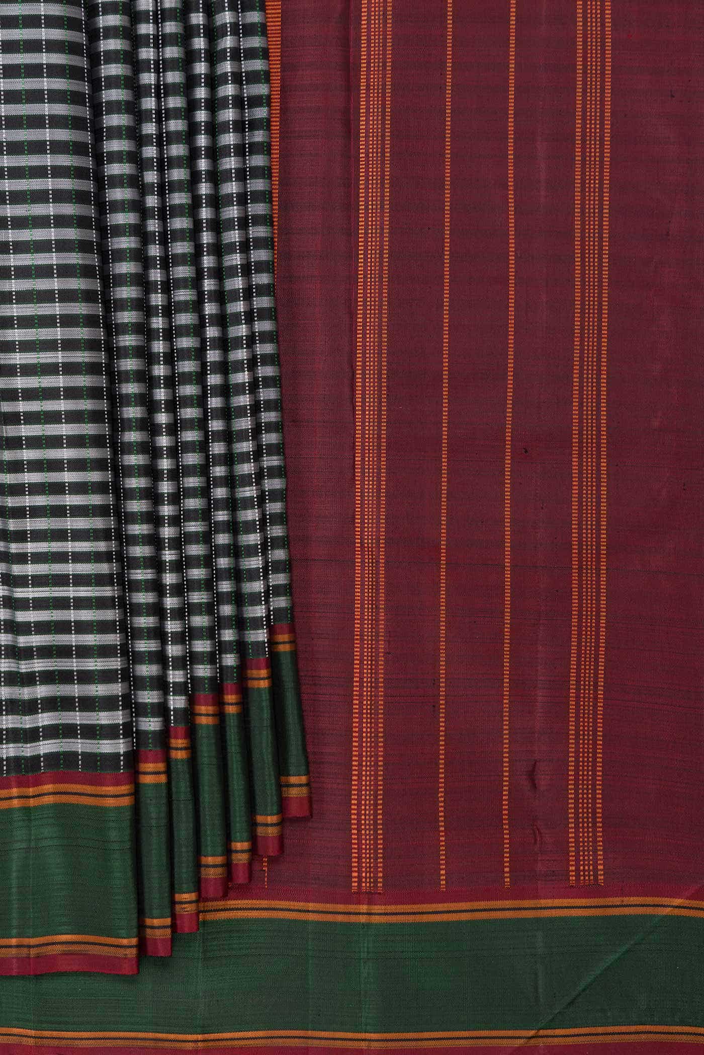 Black Dual Tone Kanchipuram Silk Saree
