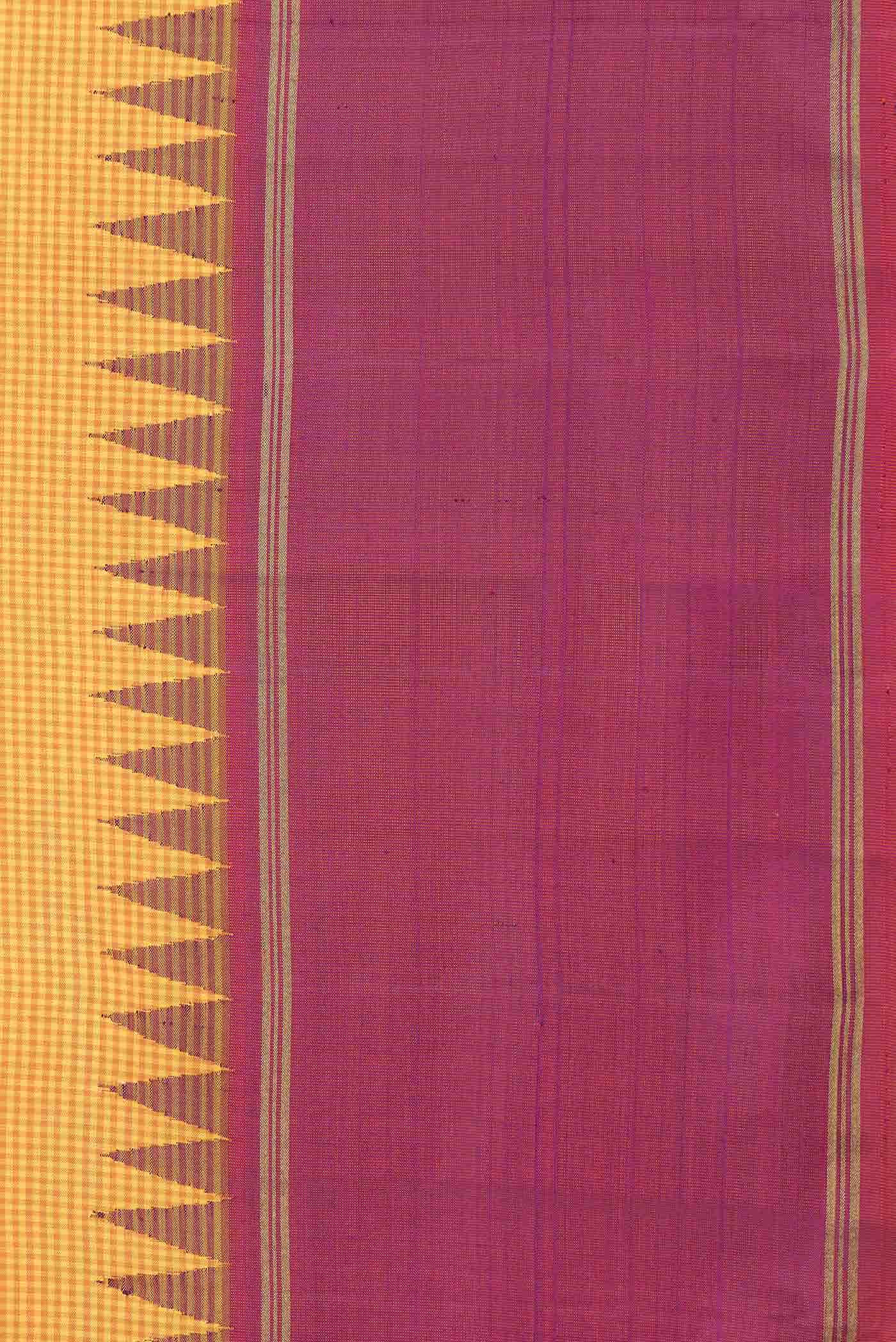Pure Silk Pure Zari Mustard Dual Tone Kanchipuram Saree