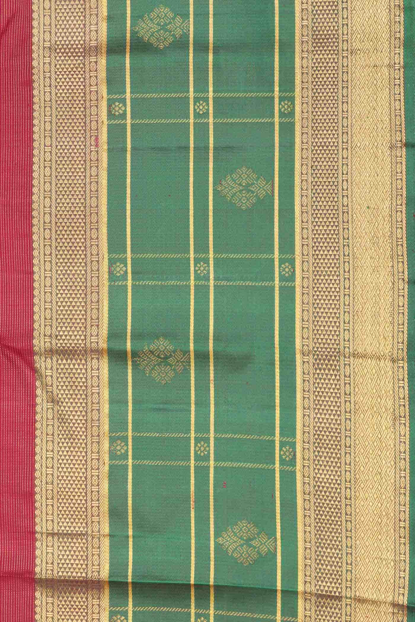 Dark Pink Dual Tone Kanchipuram Silk Saree
