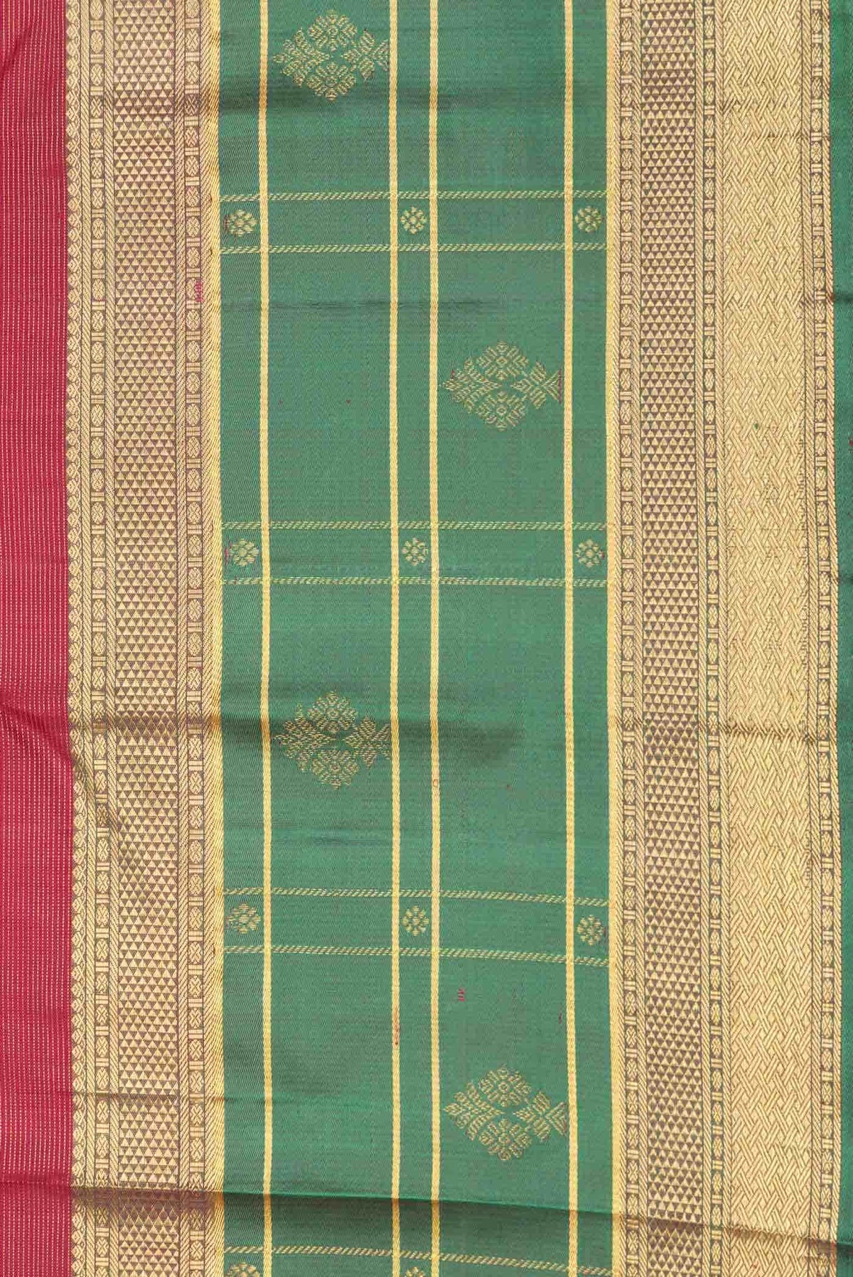 Dark Pink Dual Tone Kanjivaram Silk Saree
