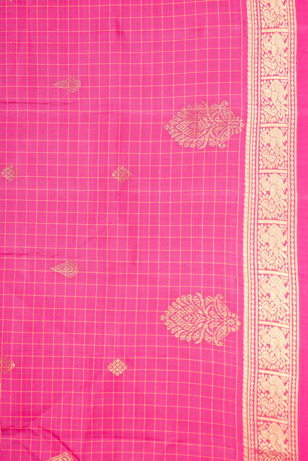Pure Silk Pure Zari Pink Dual Tone Kanchipuram Saree