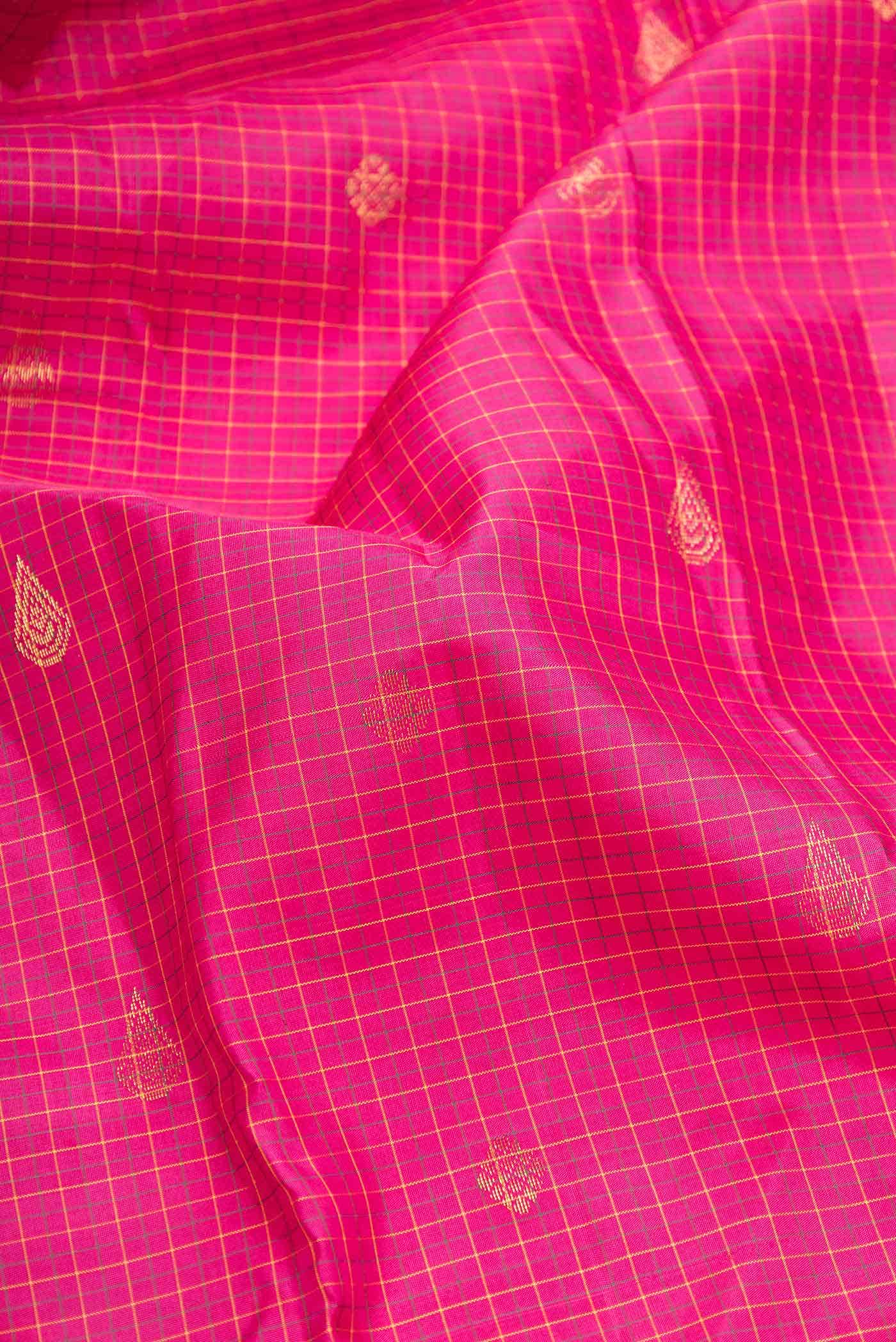 Pure Silk Pure Zari Pink Dual Tone Kanchipuram Saree