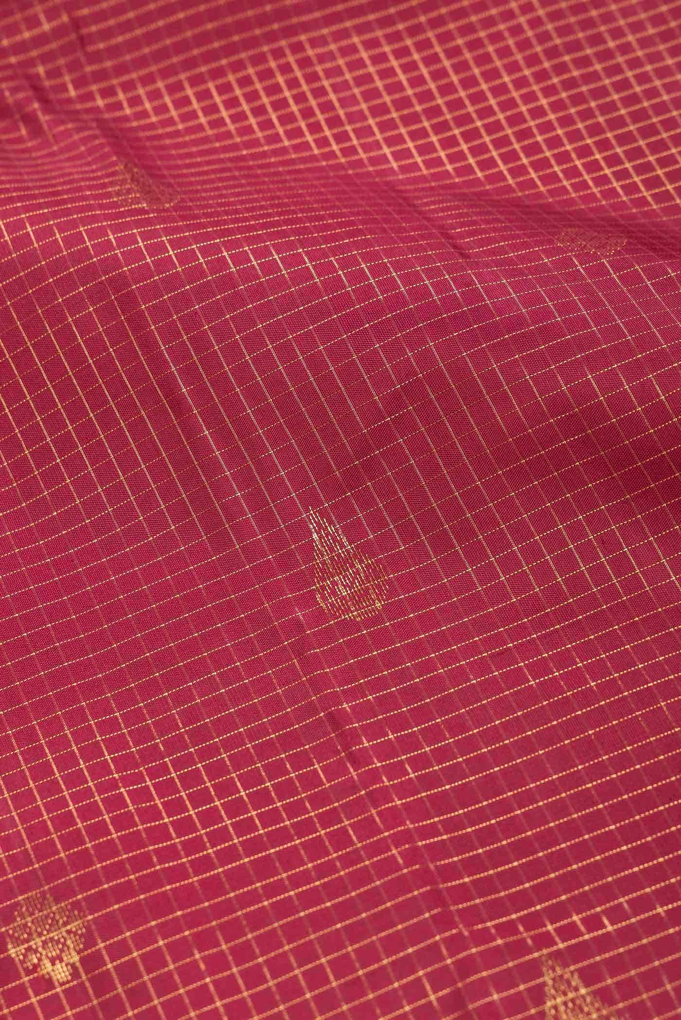 Pure Silk Pure Zari Maroon Dual Tone Kanchipuram Saree
