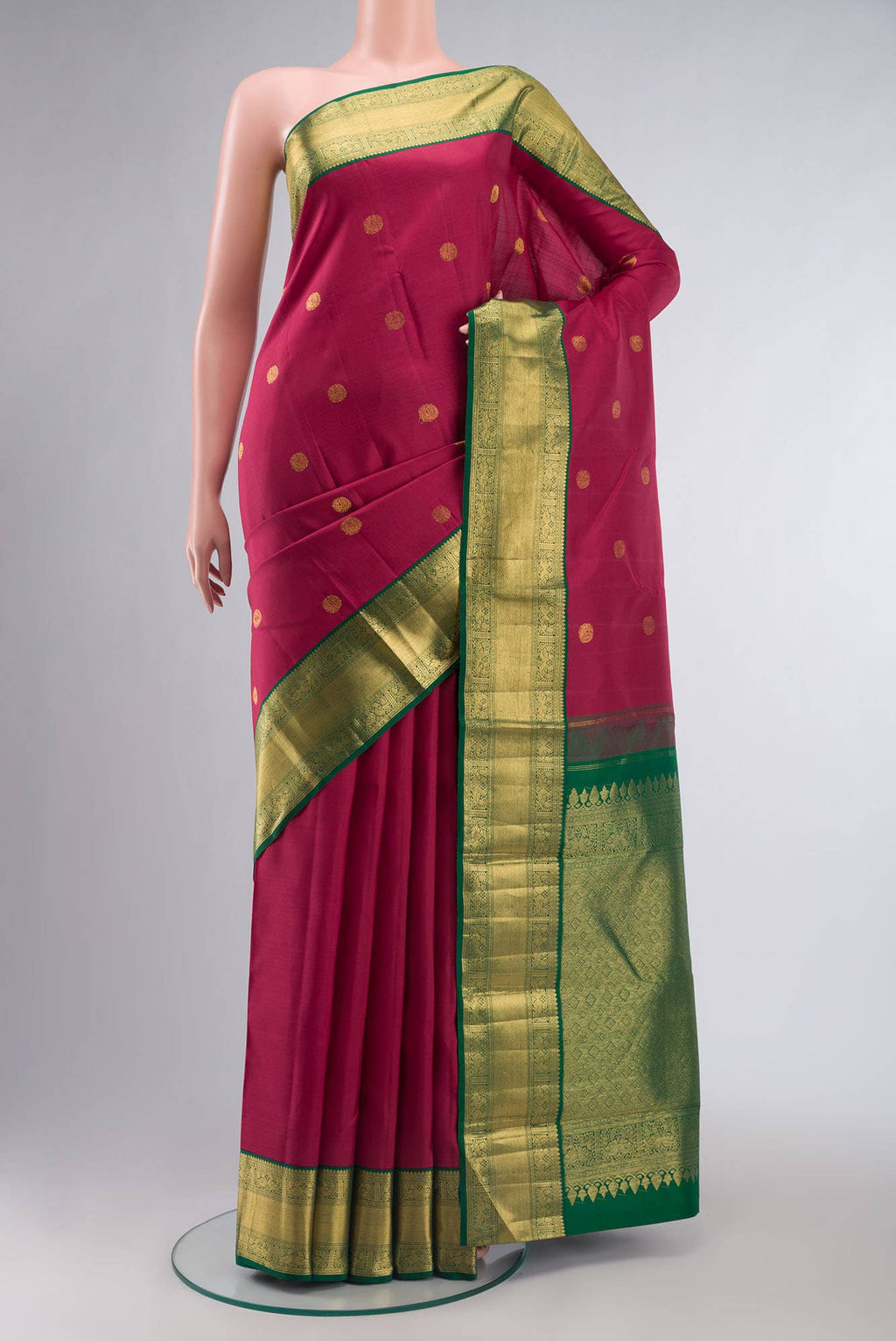 Maroon Kanchipuram Silk Saree