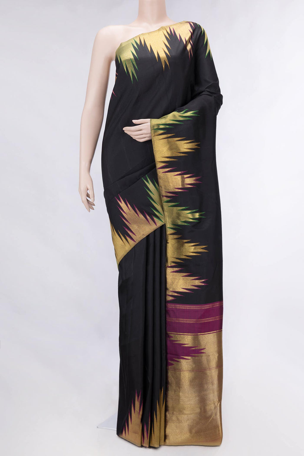 Black Kanchipuram Silk Saree