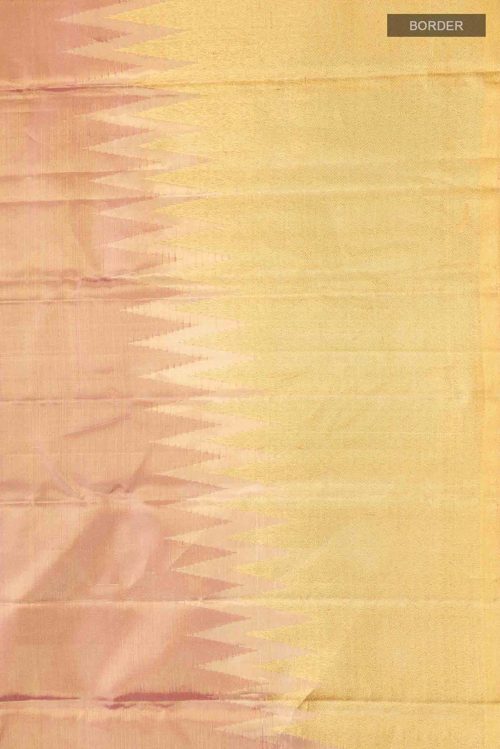 Gold with Rose Gold Dual Tone Kanchipuram Tissue Silk Saree