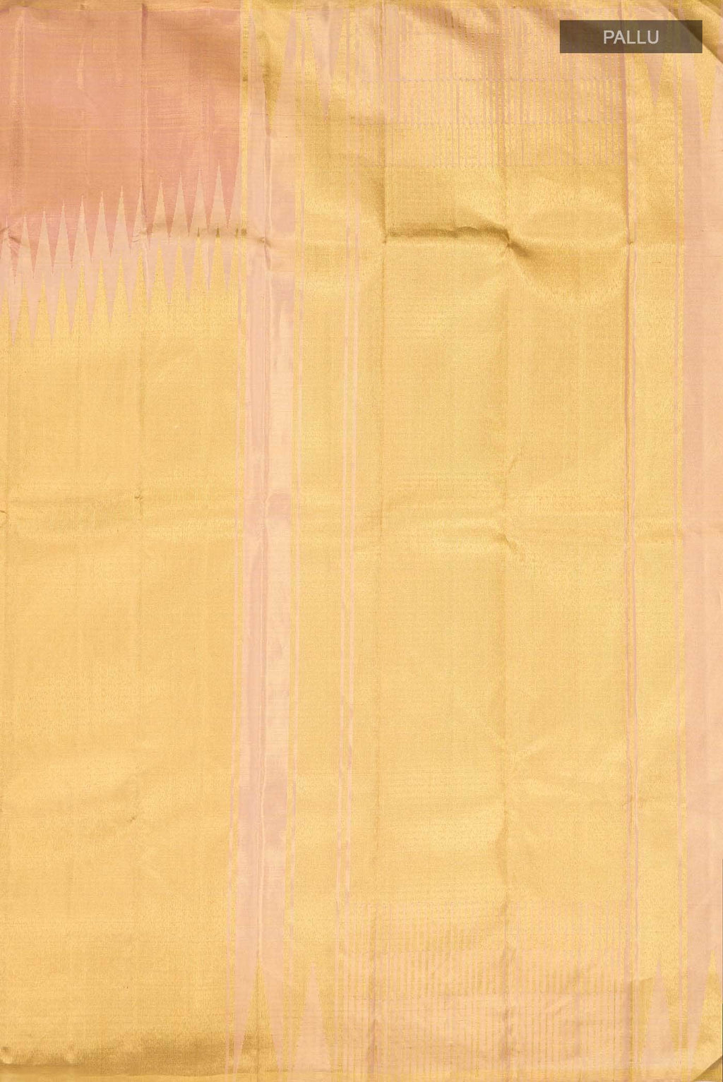 Gold with Rose Gold Dual Tone Kanchipuram Tissue Silk Saree