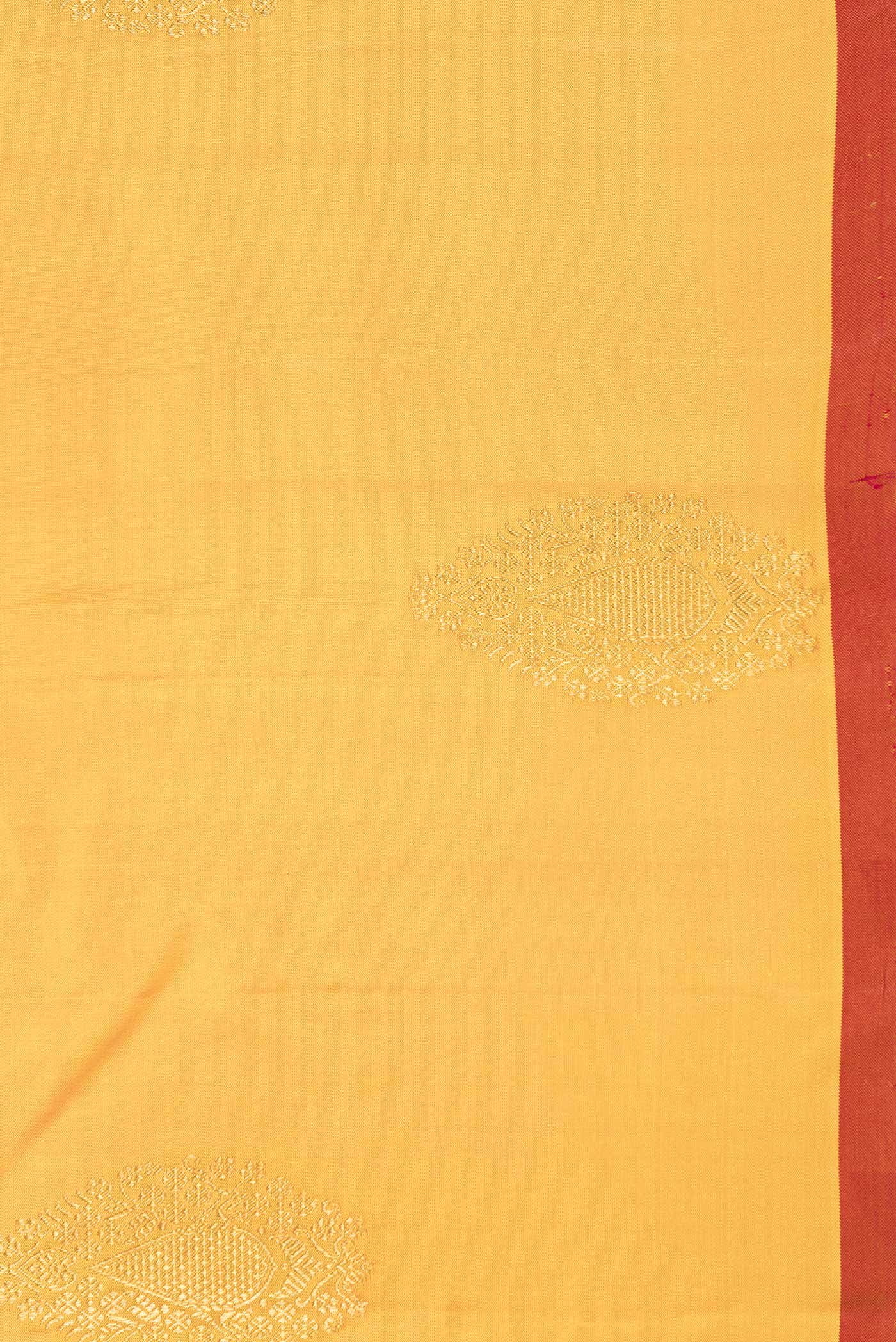 Pure Silk Pure Zari Mustard Dual Tone Kanchipuram Saree
