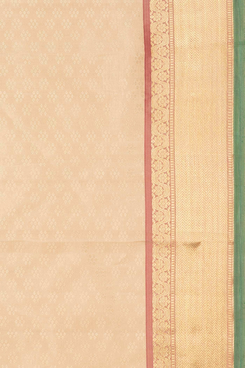 Pure Silk Pure Zari Beige Dual Tone Kanchipuram Saree