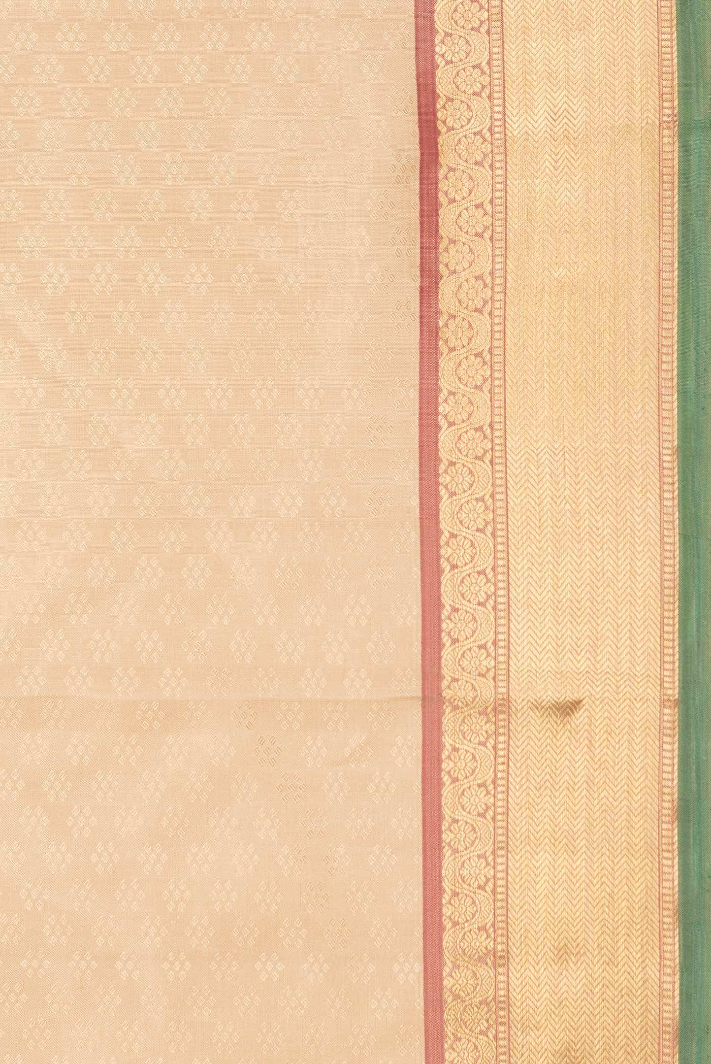 Pure Silk Pure Zari Beige Dual Tone Kanchipuram Saree