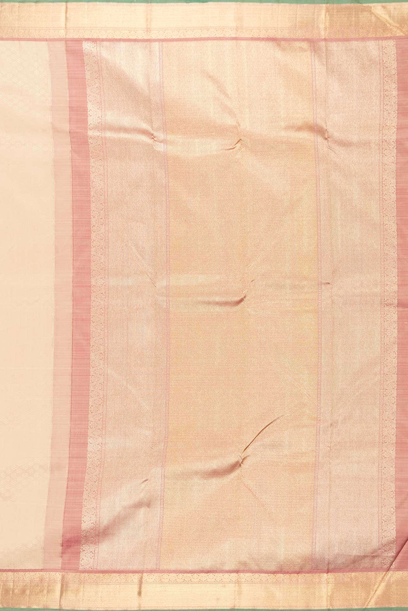 Pure Silk Pure Zari Beige Dual Tone Kanchipuram Saree