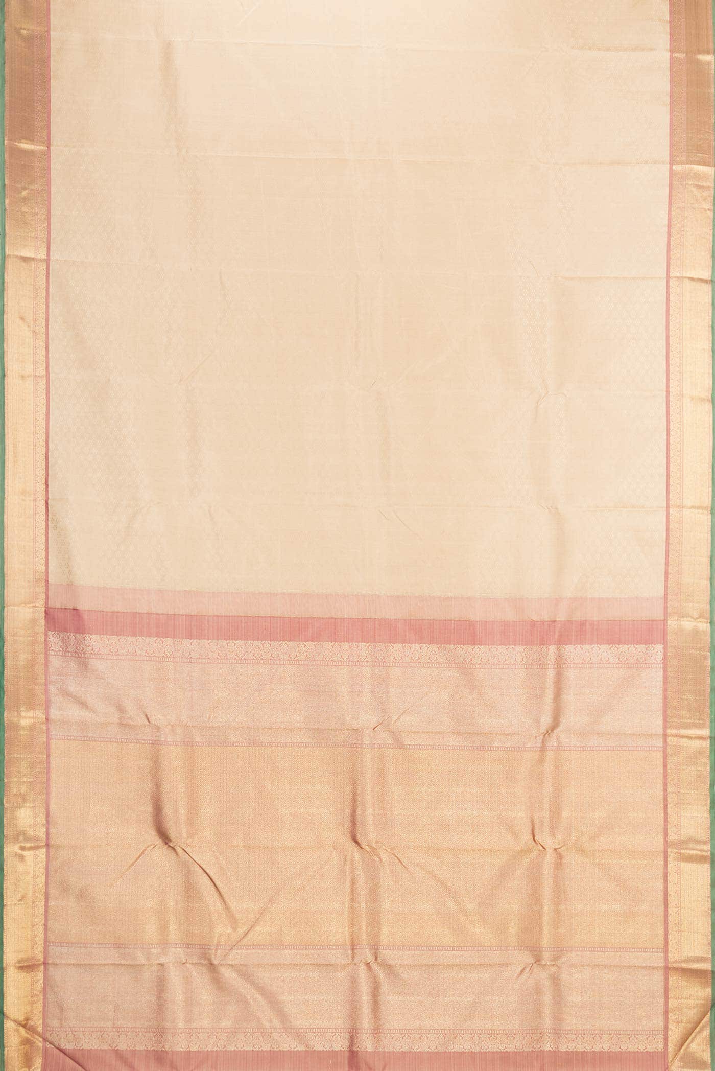 Pure Silk Pure Zari Beige Dual Tone Kanchipuram Saree