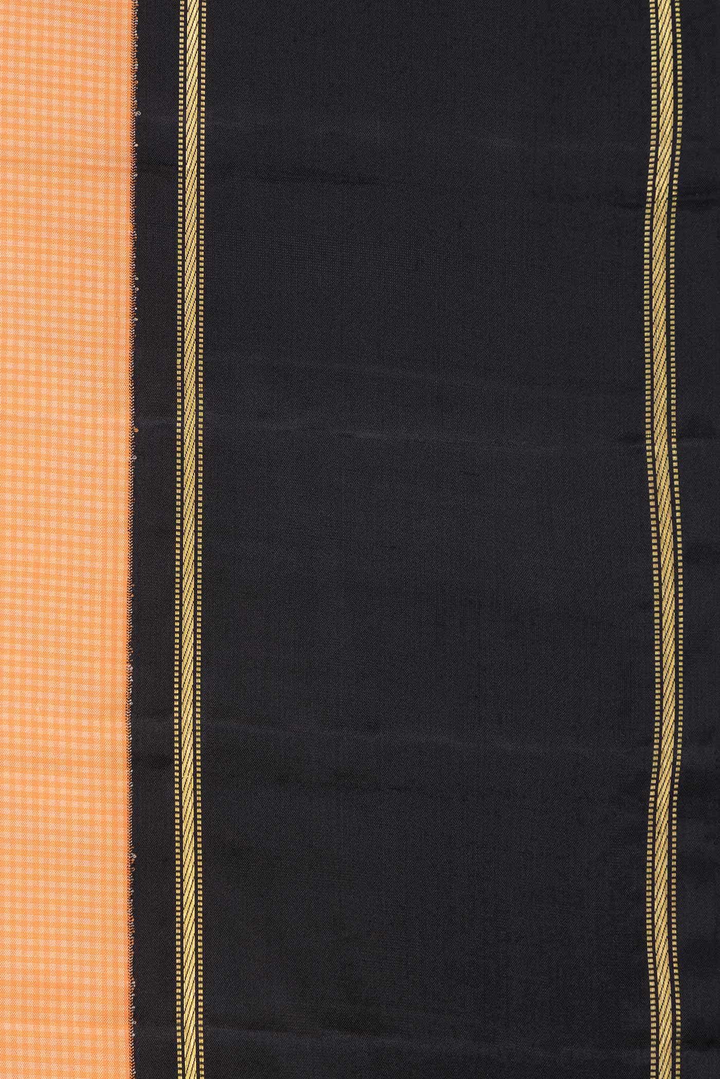 Pure Silk Pure Zari Orange Kanchipuram Saree
